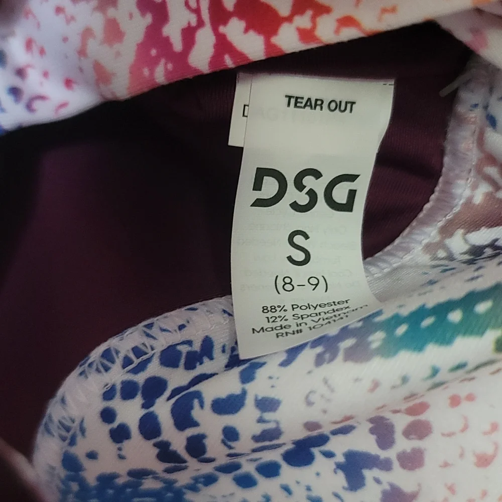 DSG DICKS SPORTING GOODS GIRLS HIGH NECK SPORTS BRA:RAINBOW SNAKESKIN:NWT: SZ S